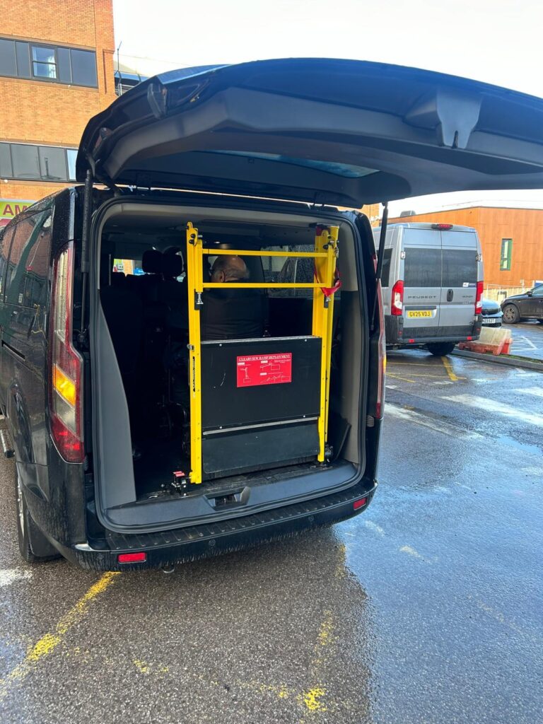 wheelchair accessible vehicle Happy Cabs Stafford