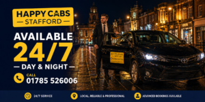 Cabs Stafford 24 Hour Taxi Service at Night Stafford Town Centre